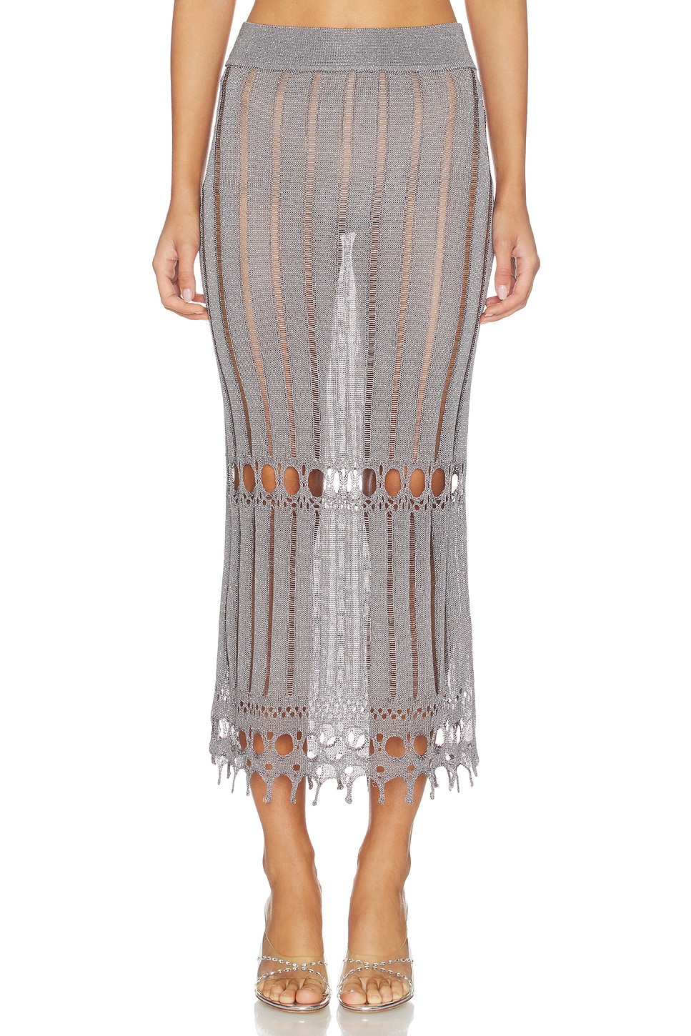 Francie Metallic Knit Maxi Skirt