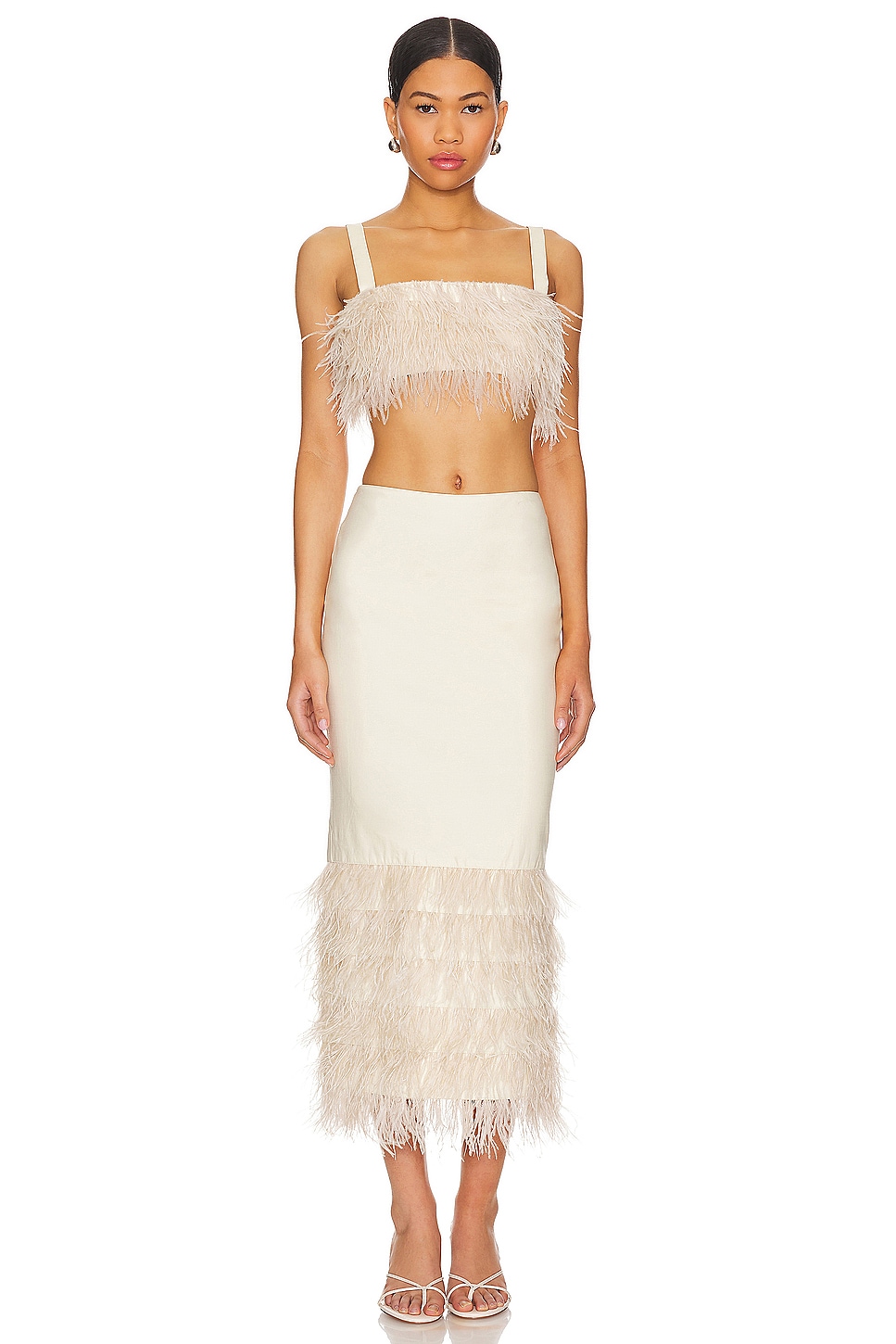 beige flowy skirt