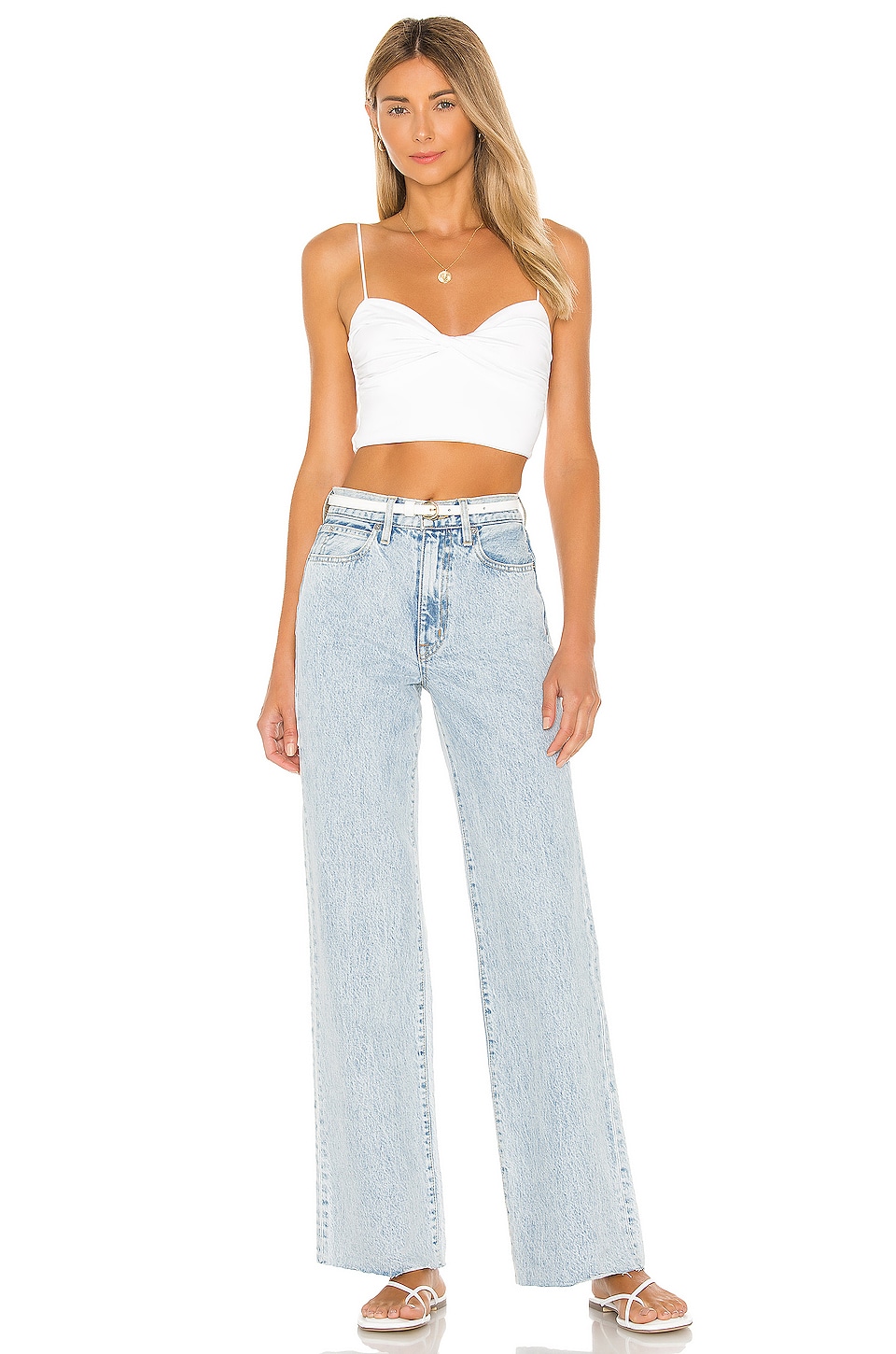 Jackie Twist Crop Top - White | MESHKI US