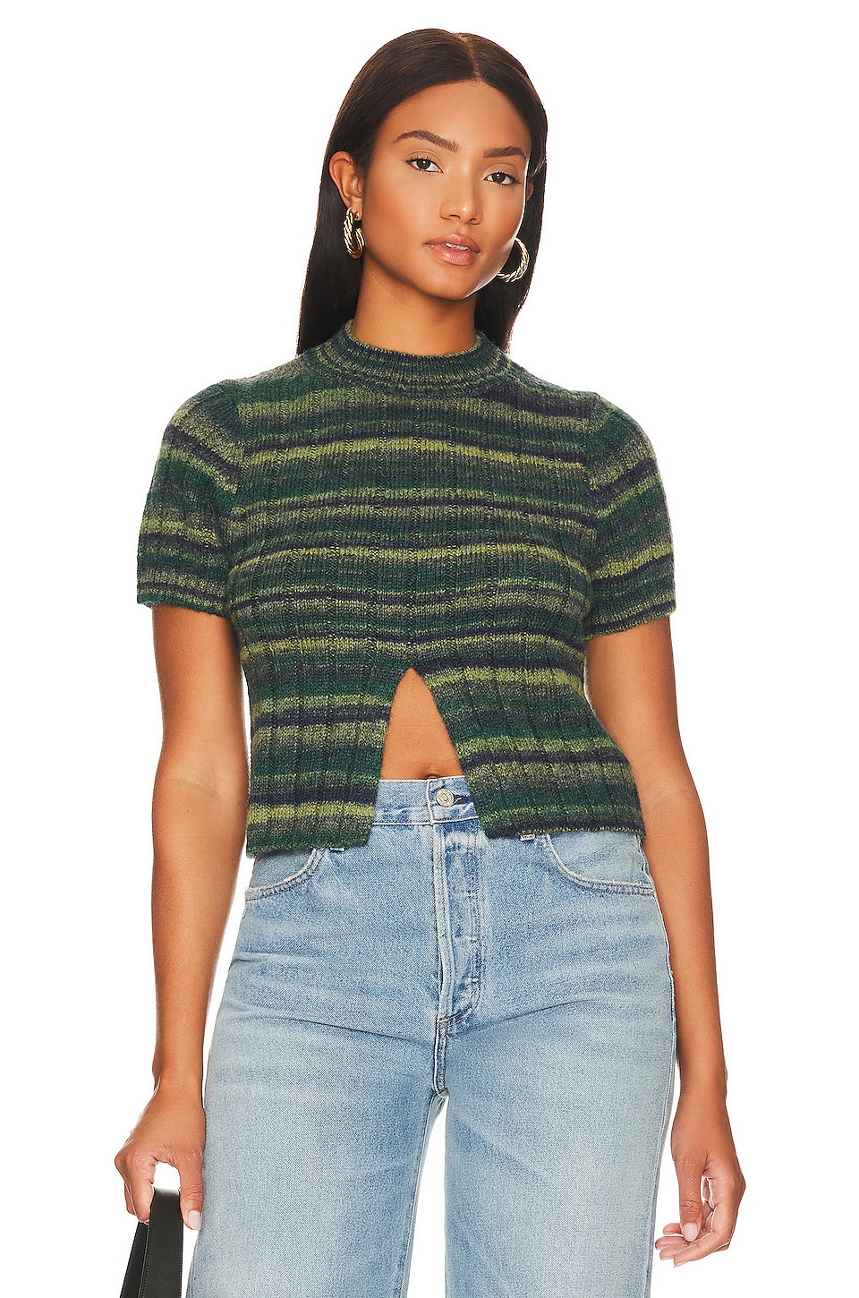 Lovers and Friends Lovers + Friends Farai Cropped Split Top in Green ...
