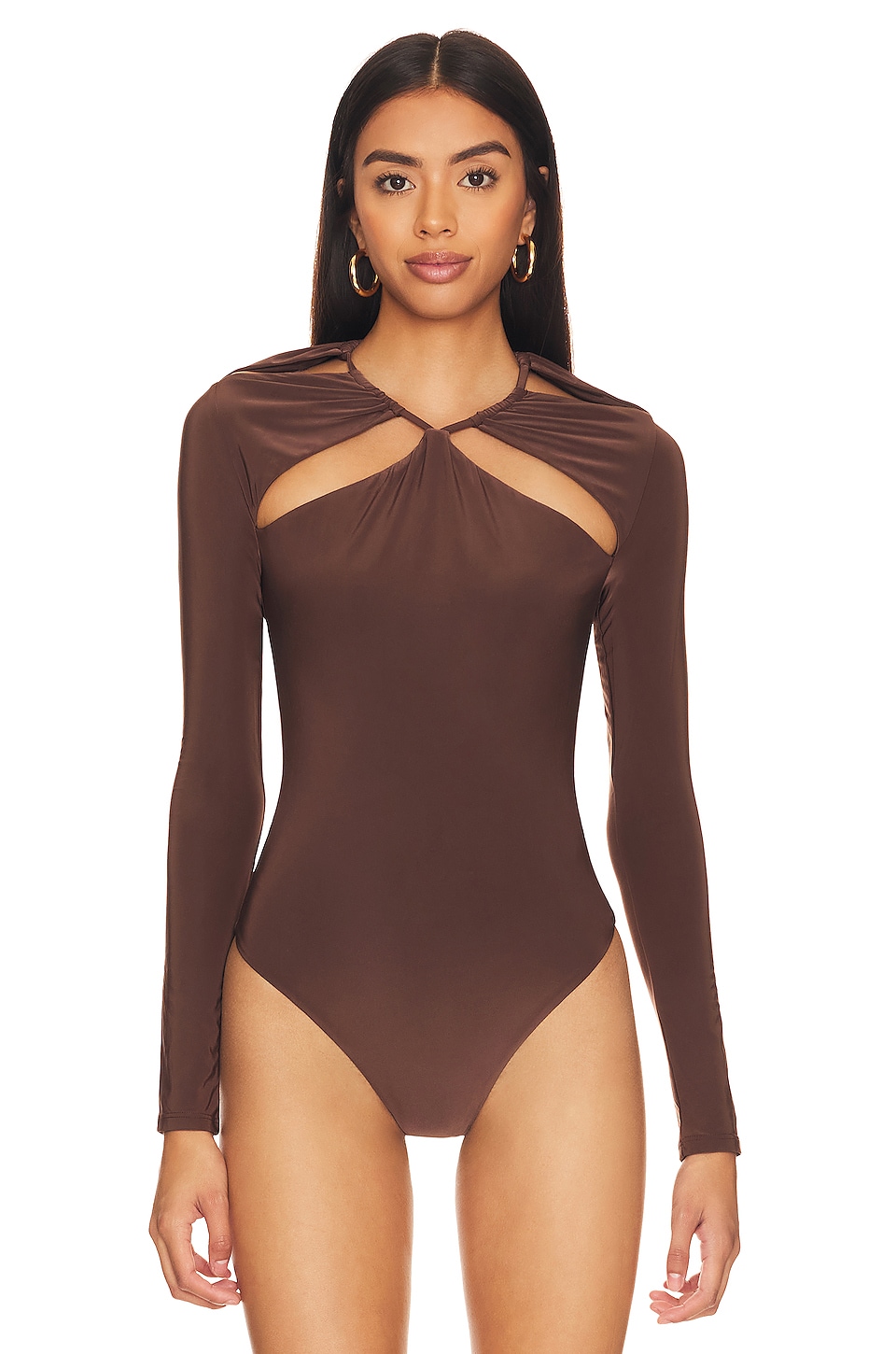 Lovers and Friends Delilah Bodysuit in Espresso Brown