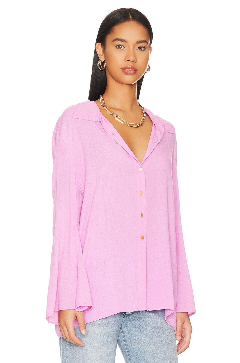 Lovers and Friends Whitney Beach Shirt in Pink