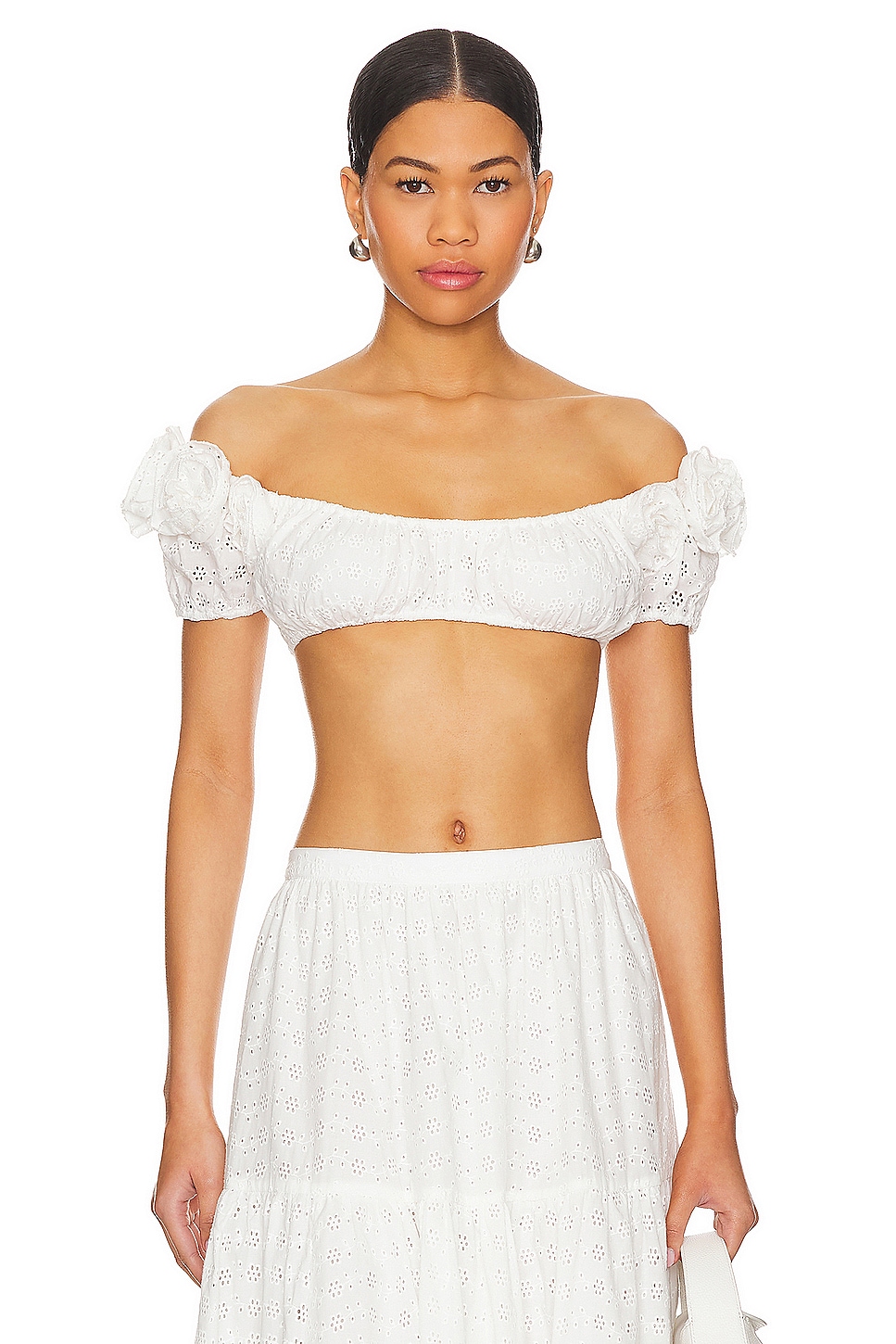 Factory Lovers + Friends white corset top