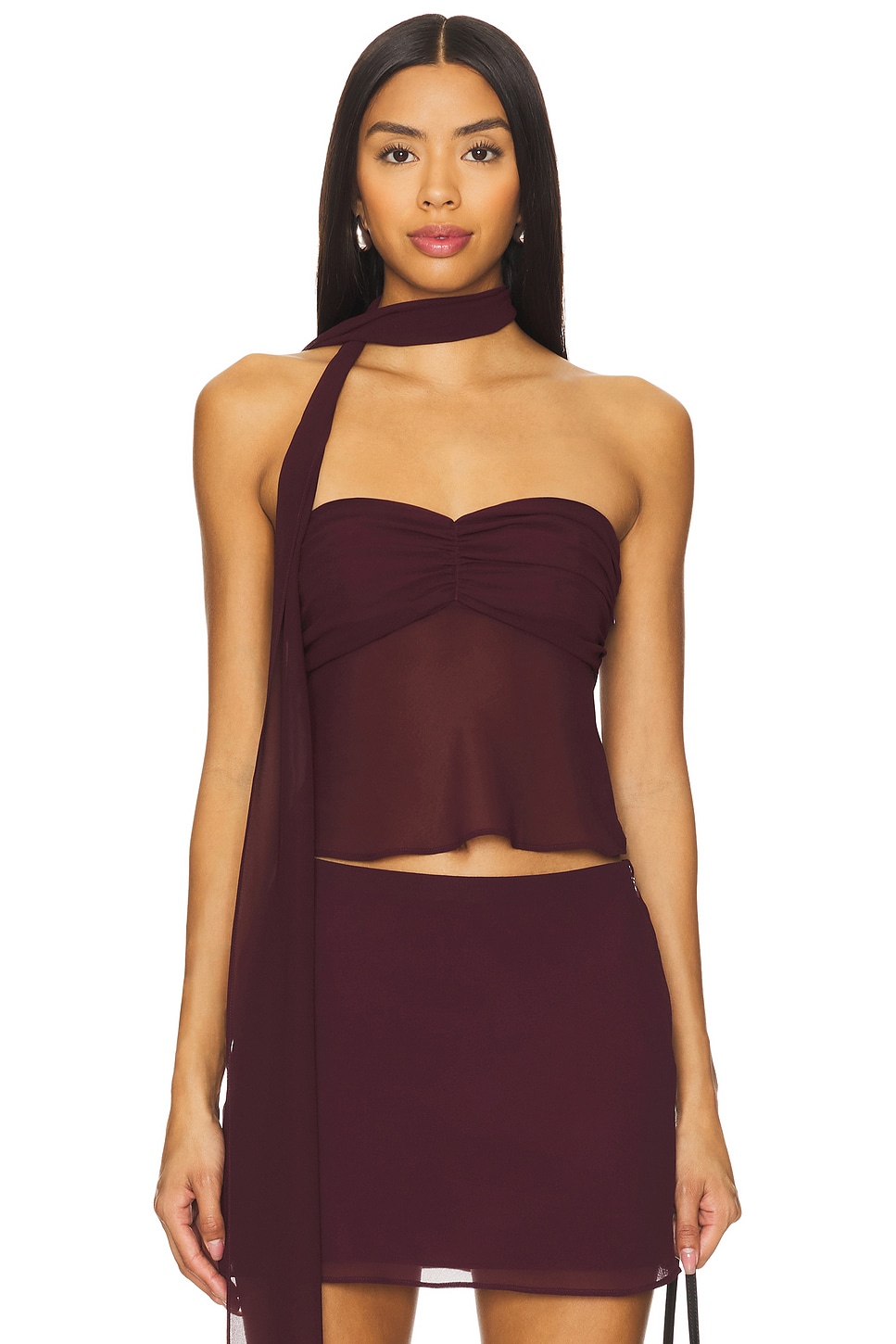 Lovers and Friends Mariah Top in Wine Red | REVOLVE