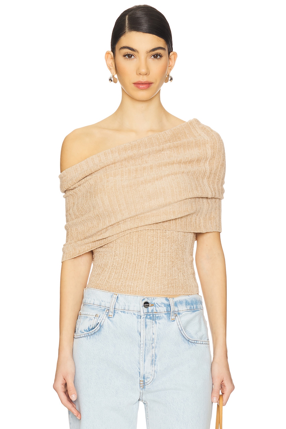 Gerda Off The Shoulder Top in Oat View 1 of 4