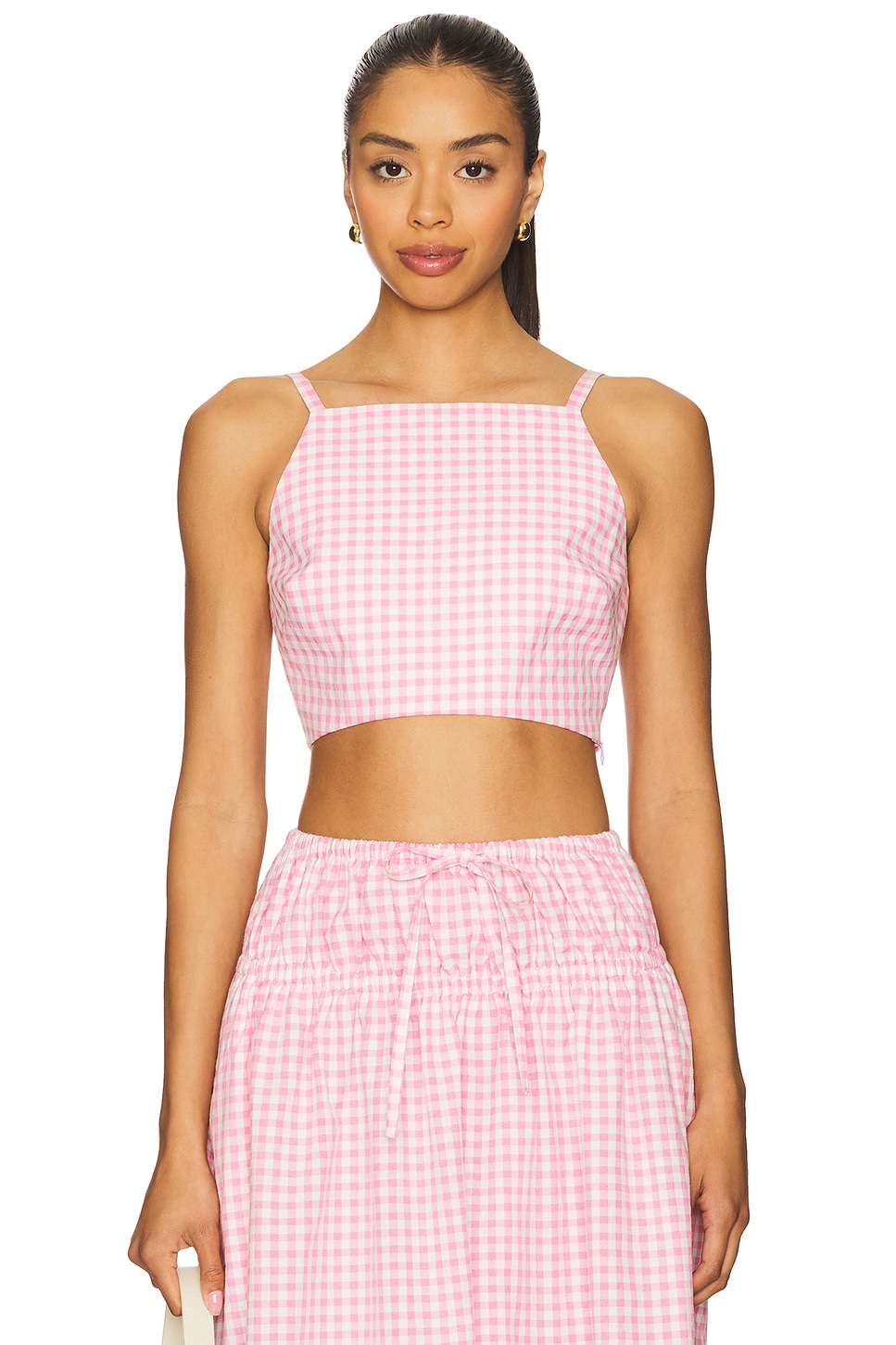 Lovers and Friends Aimee Crop Top in Pink Gingham | REVOLVE