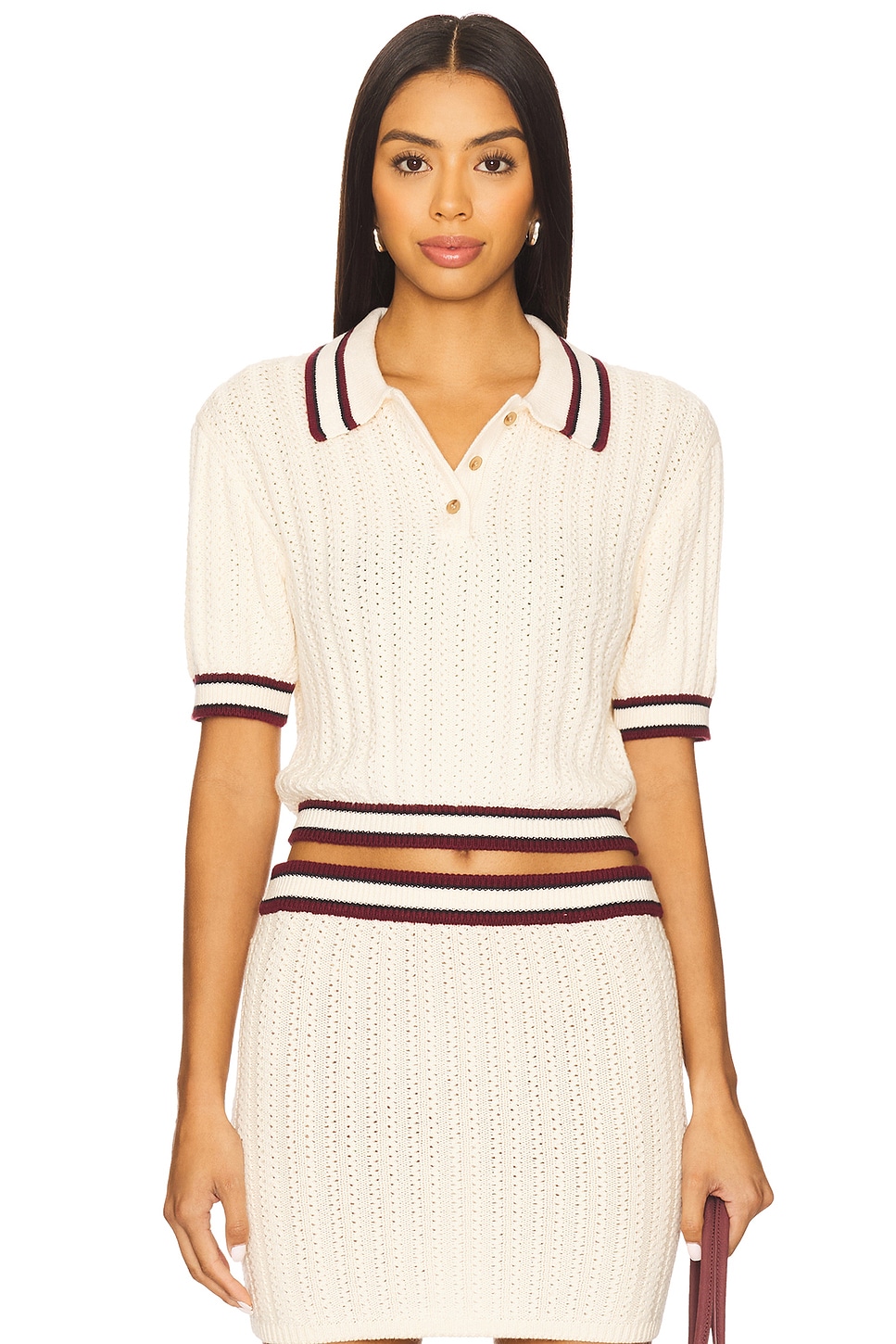 Lovers and Friends Remy Pointelle Polo Top