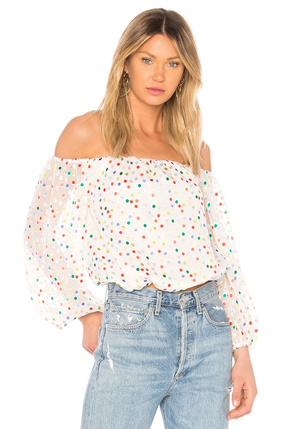 revolve polka dot top