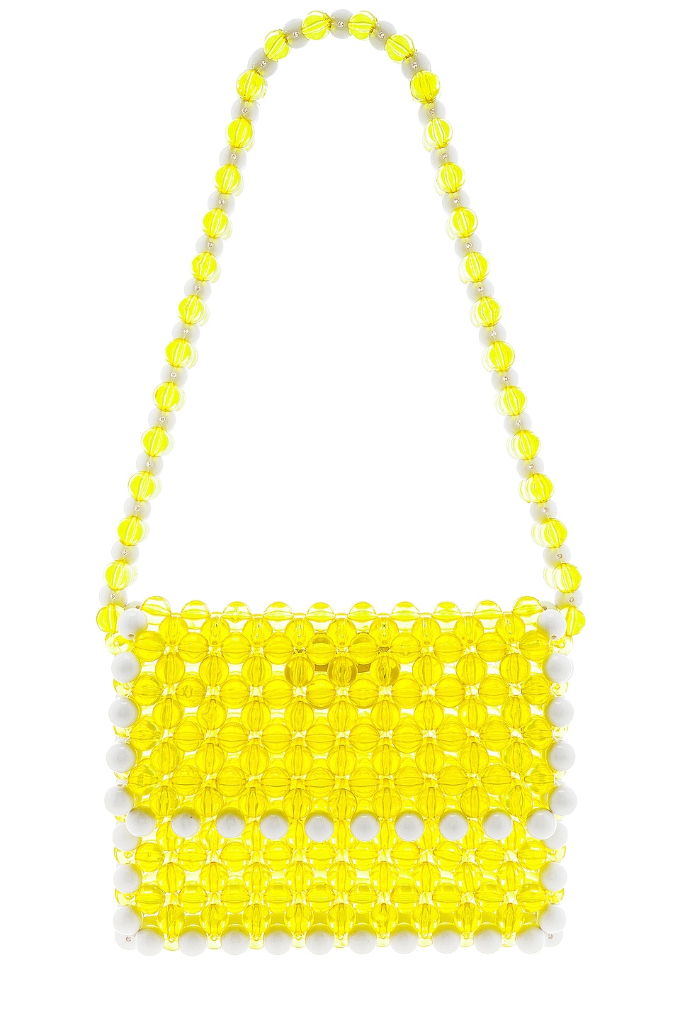 yellow beaded bag