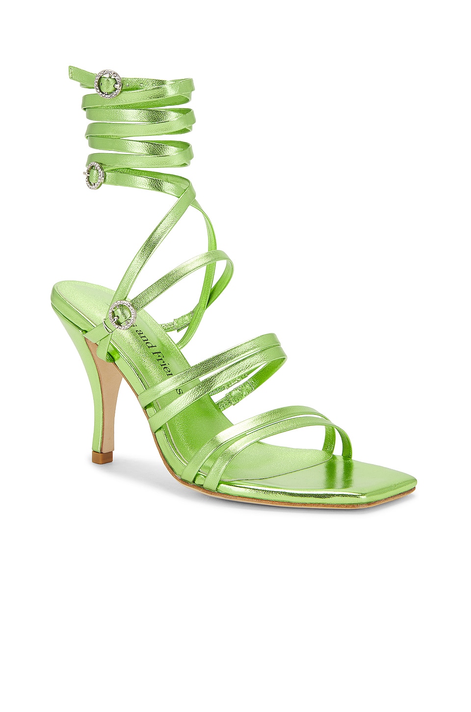 Lovers and Friends Multi Strap Heel in Lime Green