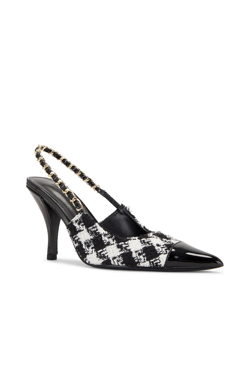 Lovers and Friends Chain Sling Back in Houndstooth