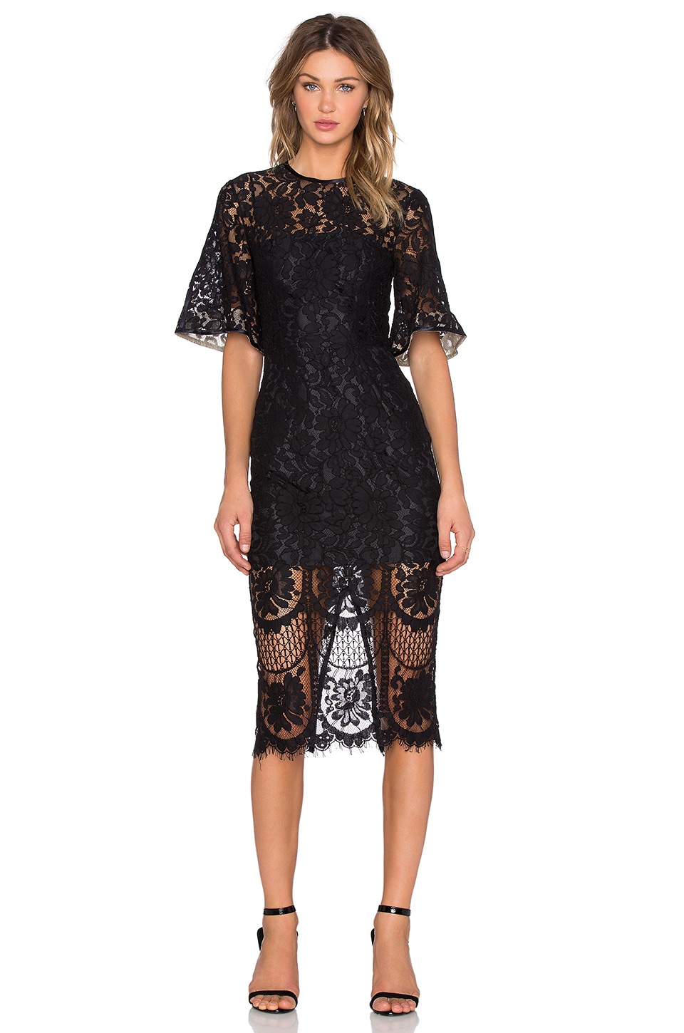 black halo lace dress