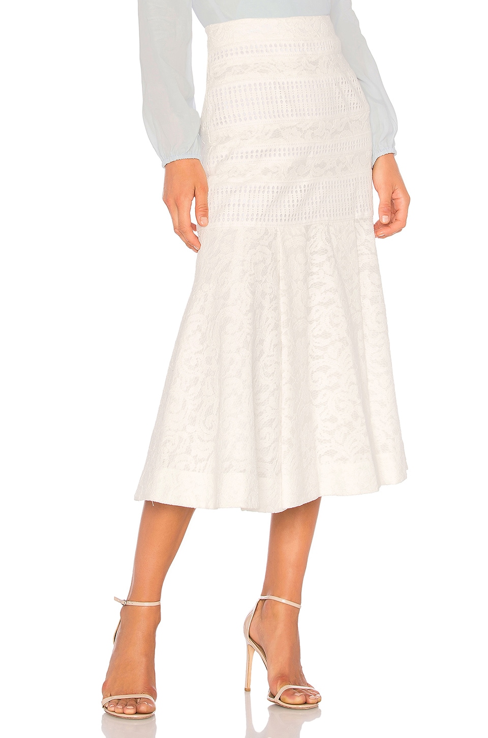 what goes with white midi skirt