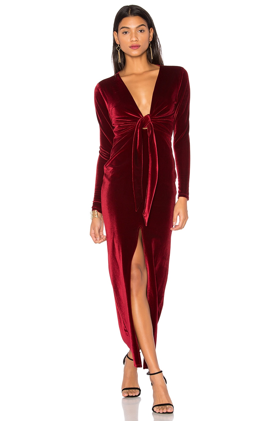 revolve red velvet dress