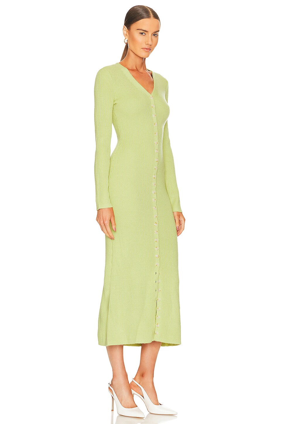 LPA Kavala Sweater Dress in Lime Green