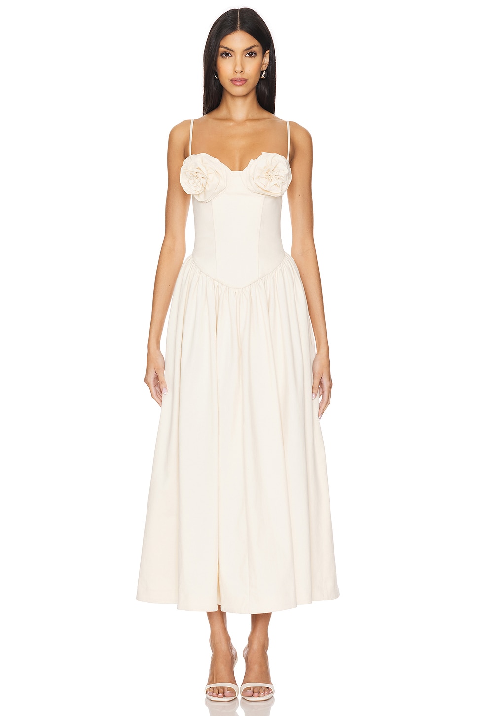 LPA Freya Midi Dress in Dusty Pearl | REVOLVE