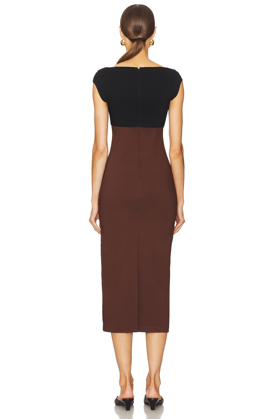 black and brown fall dress Mocha Brown Lace Balloon Sleeve Long Dress – Vintage Fairytale Style Brown / M main image 0