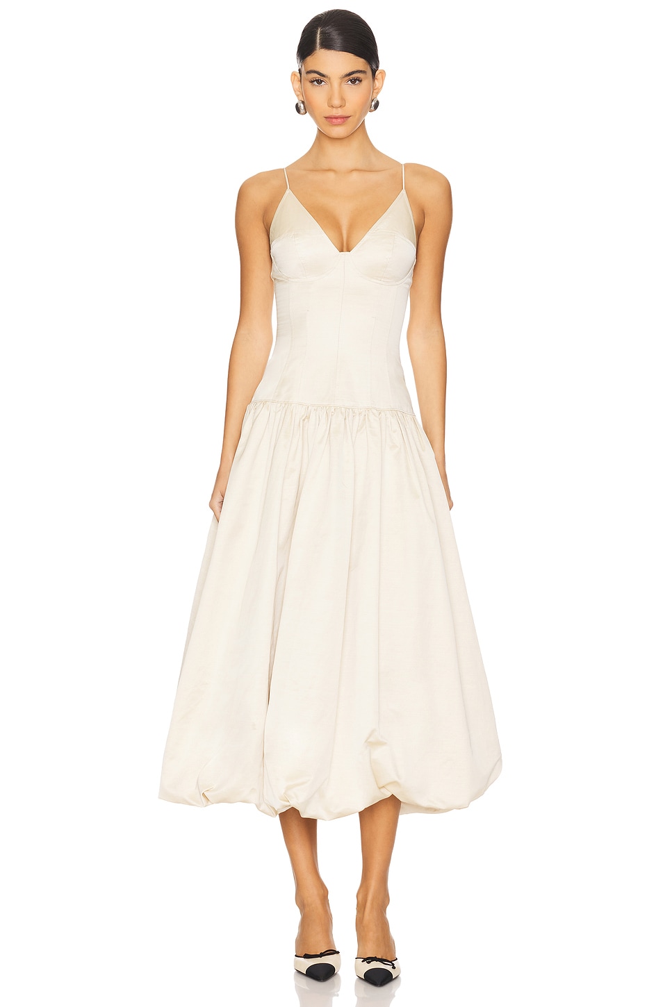 LPA Kaia Midi Dress in Beige | REVOLVE LPA Kaia Midi Dress in Beige | REVOLVE