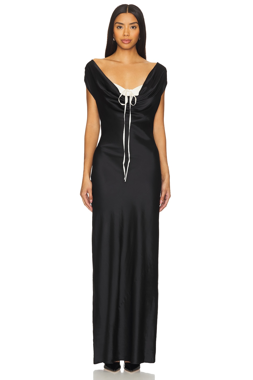 LPA Elora Gown in Black & Ivory | REVOLVE