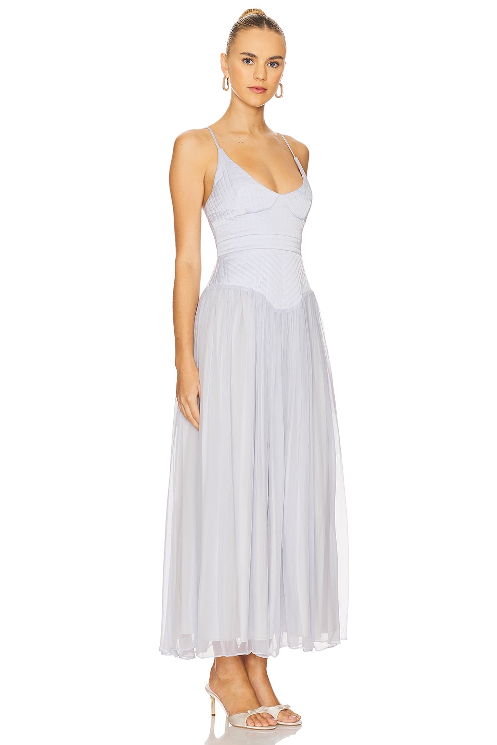 women's white dress midi Classic Cotton Elegance A-Line Midi Dress L