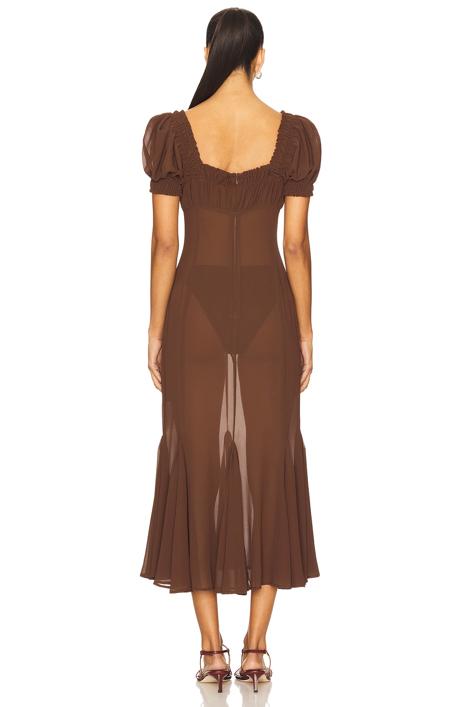 LPA Davina Midi Dress in Chocolate Brown | REVOLVE LPA Davina Midi Dress in Chocolate Brown | REVOLVE