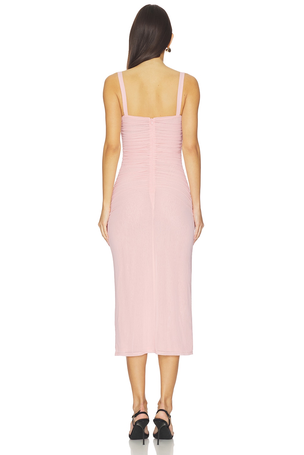 lpa carla midi dress LPA Carla Midi Dress in Black And Pink