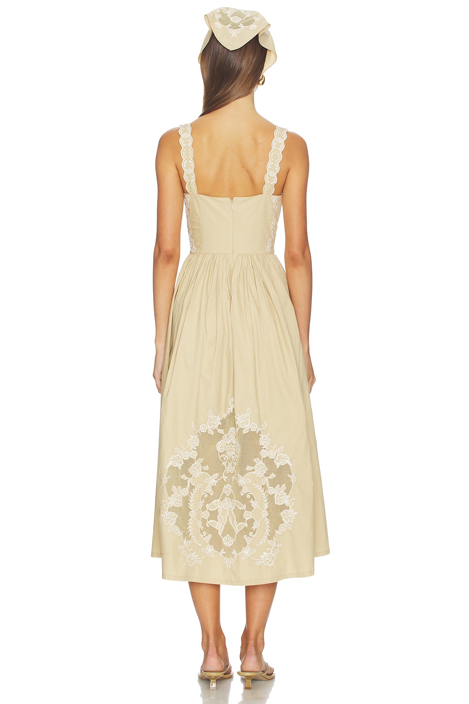 LPA Isadora Midi Dress in Pale Khaki | REVOLVE