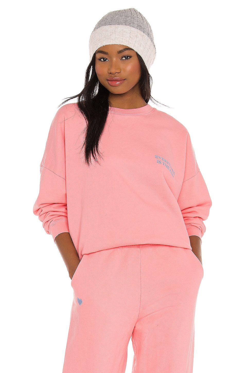 revolve pink sweater