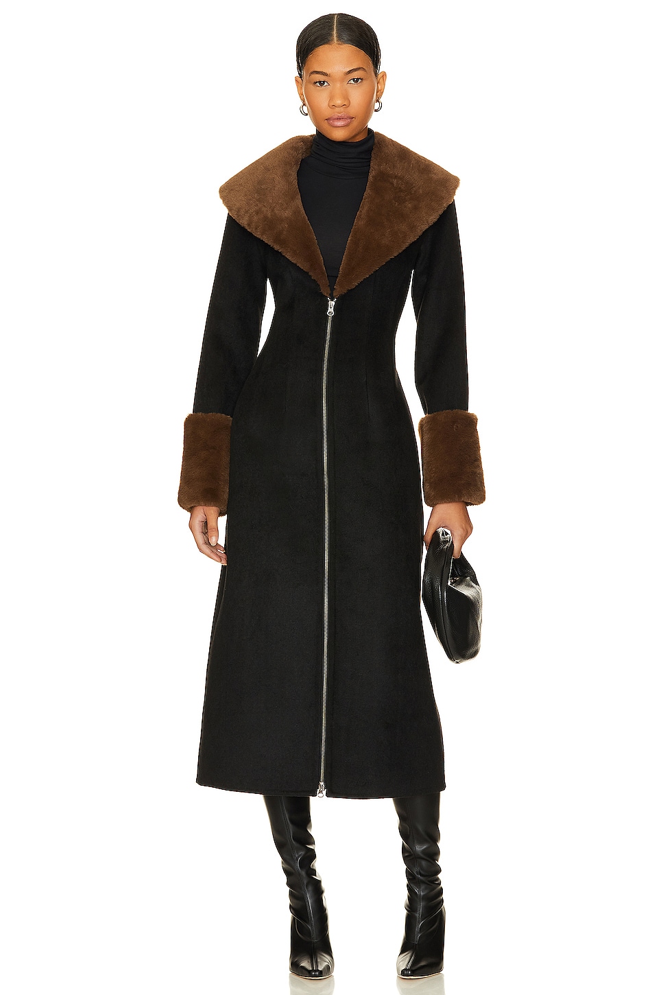 LPA Giovanna Coat in Black & Taupe | REVOLVE