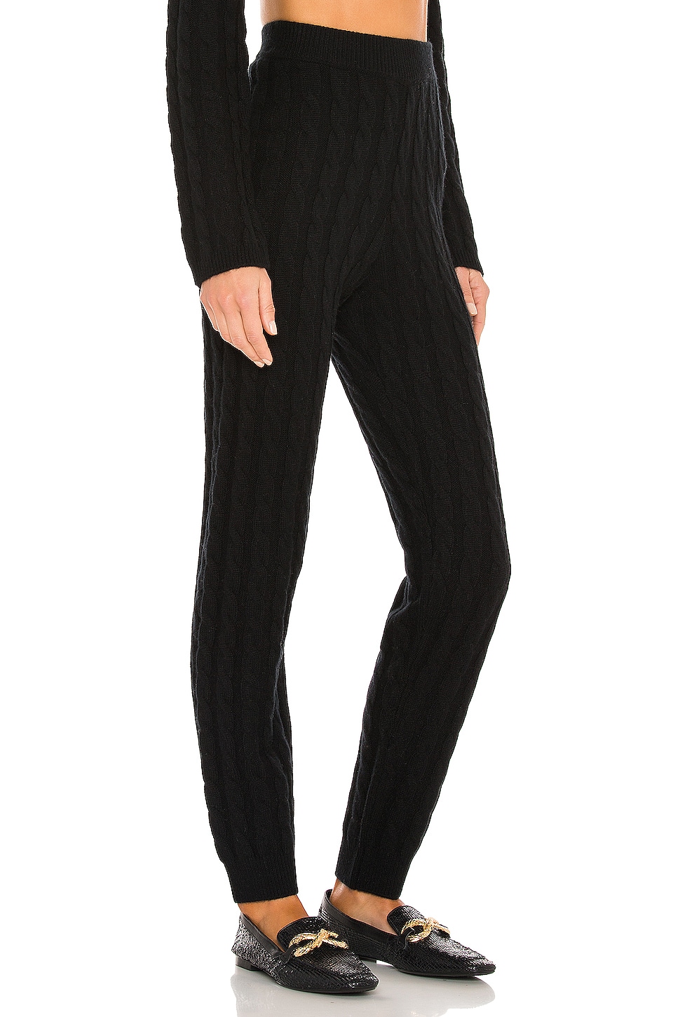 LPA Cashmere Cable Knit Easy Pant in Black REVOLVE