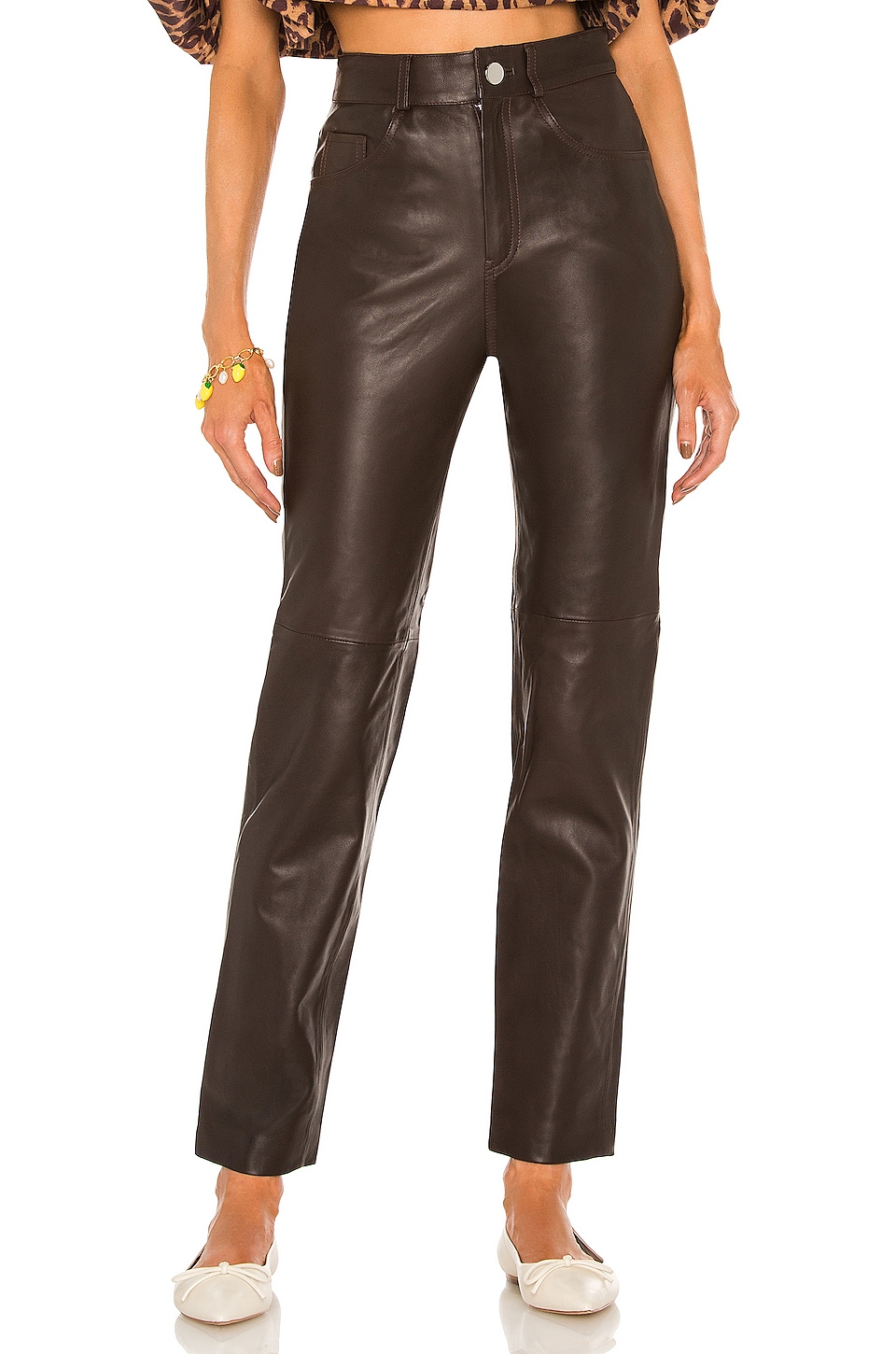 LPA Leather Pant 417 in Brown | REVOLVE