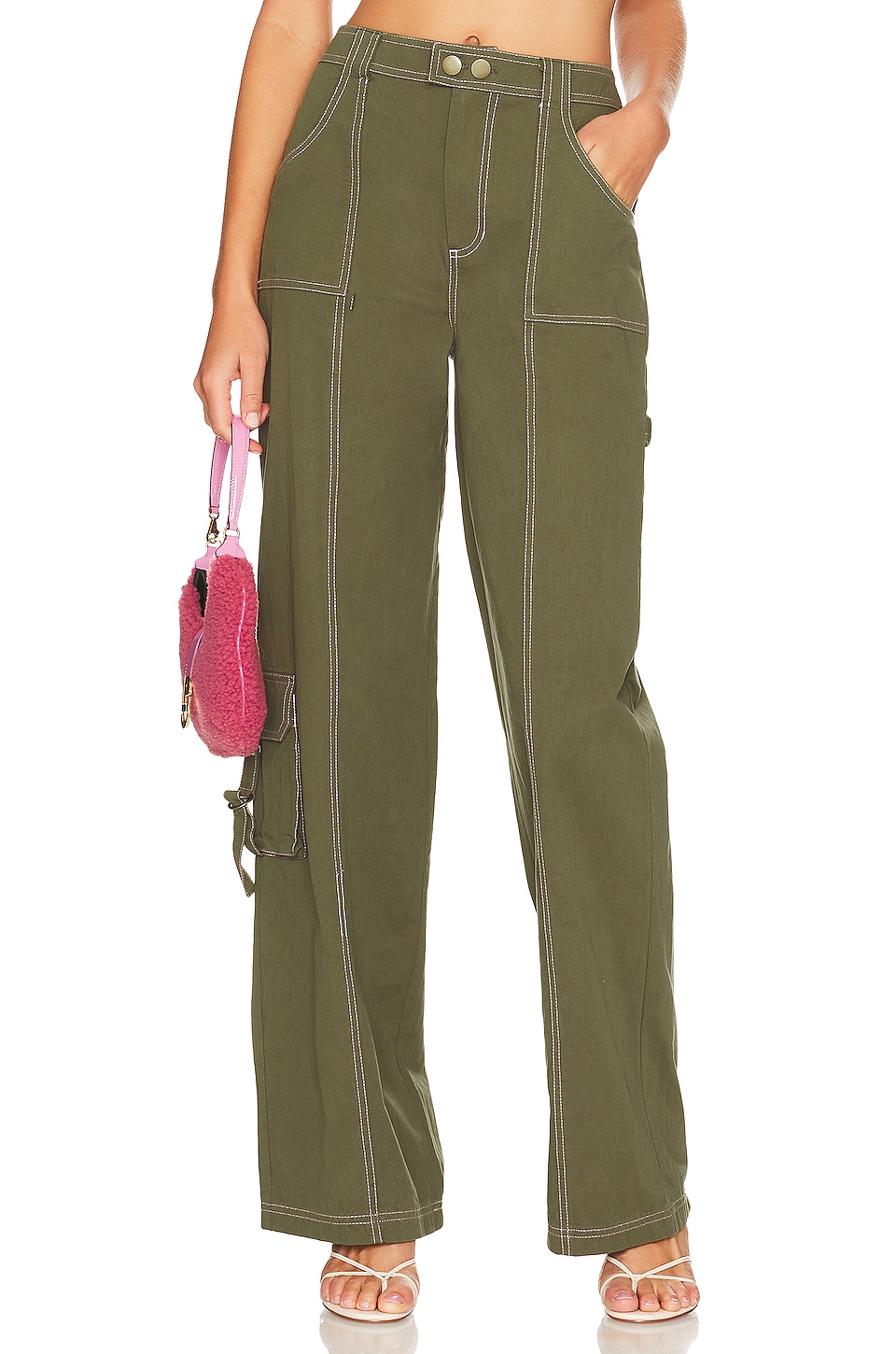 Image 1 of Noa Cargo Pant in Olive Green