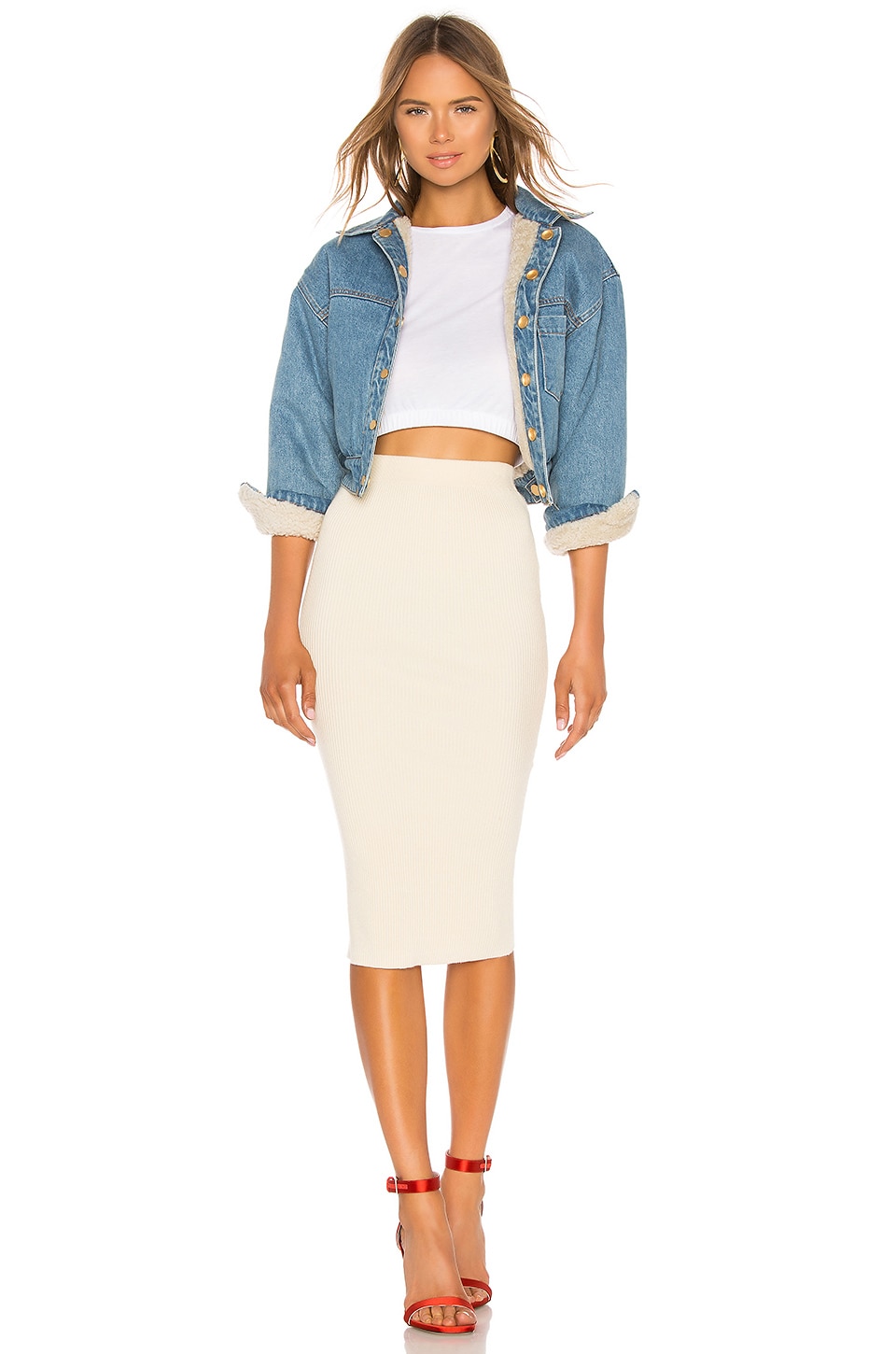 Shop Lpa Elmira Skirt In Cream