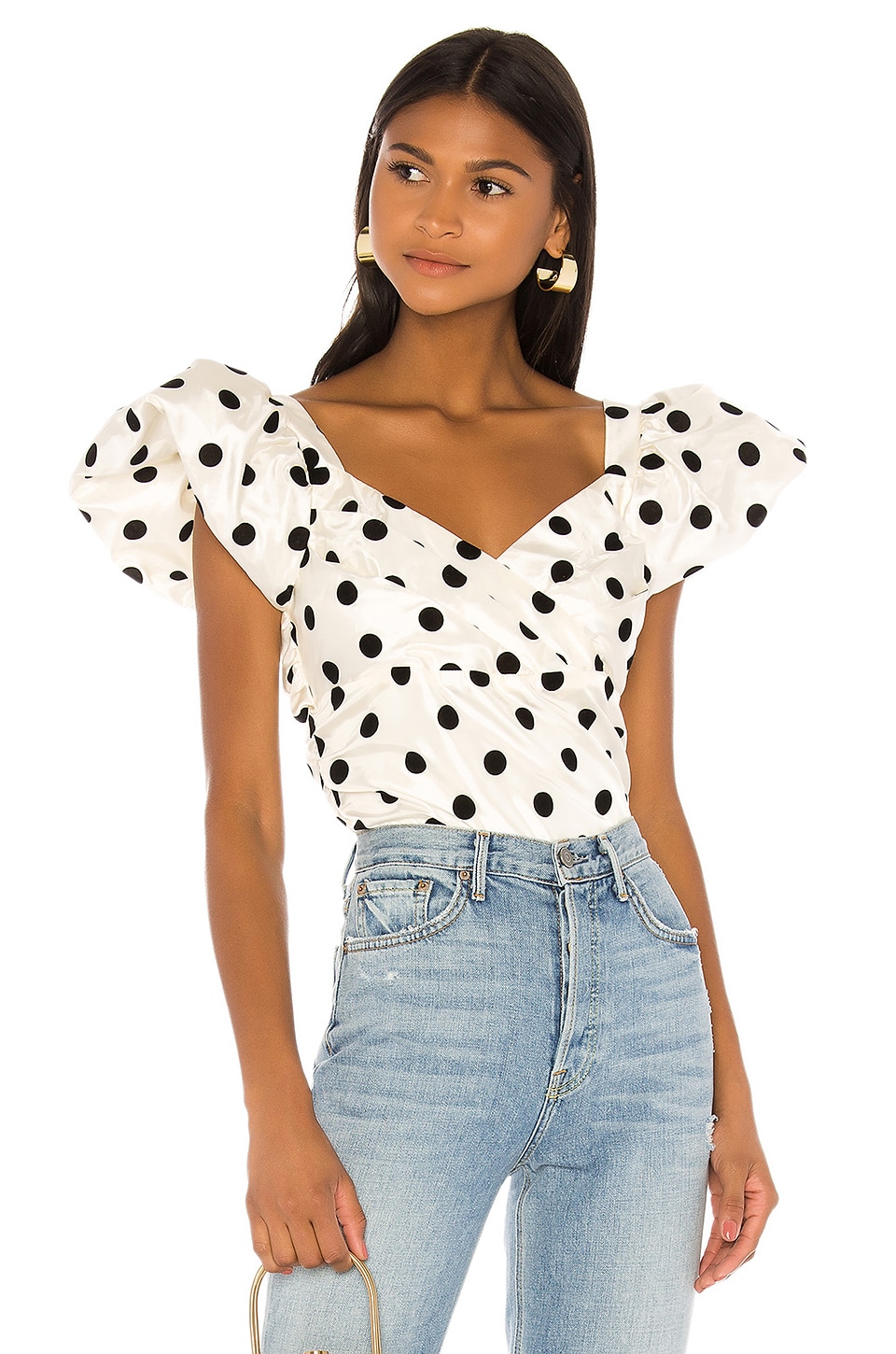 revolve polka dot top