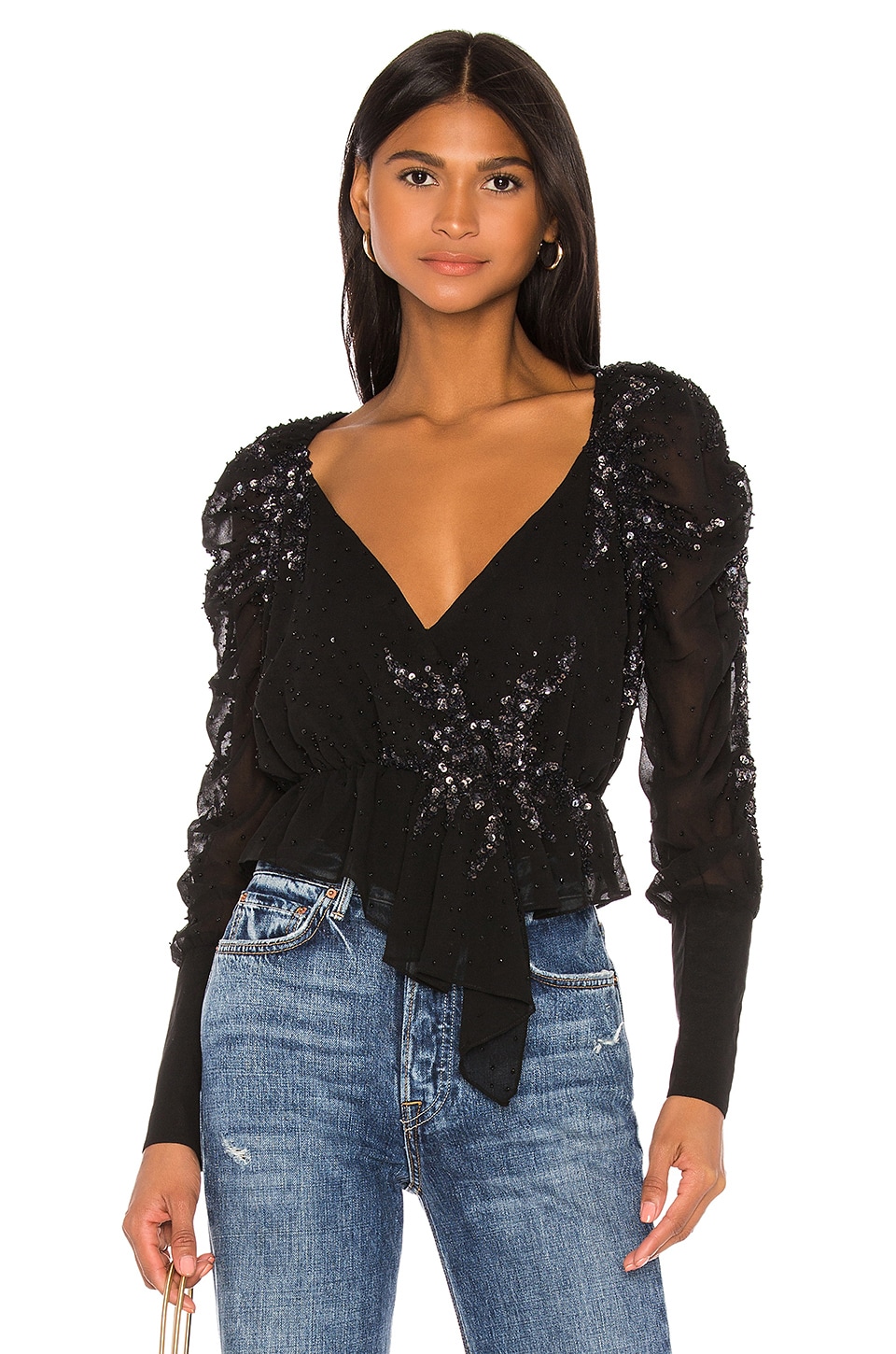 LPA Cara Embellished Top in Black