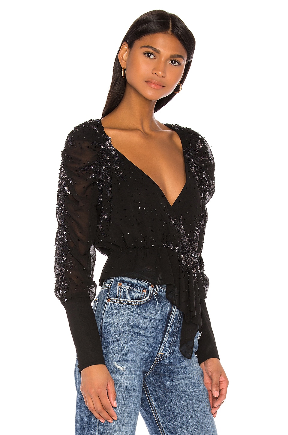 LPA Cara Embellished Top in Black