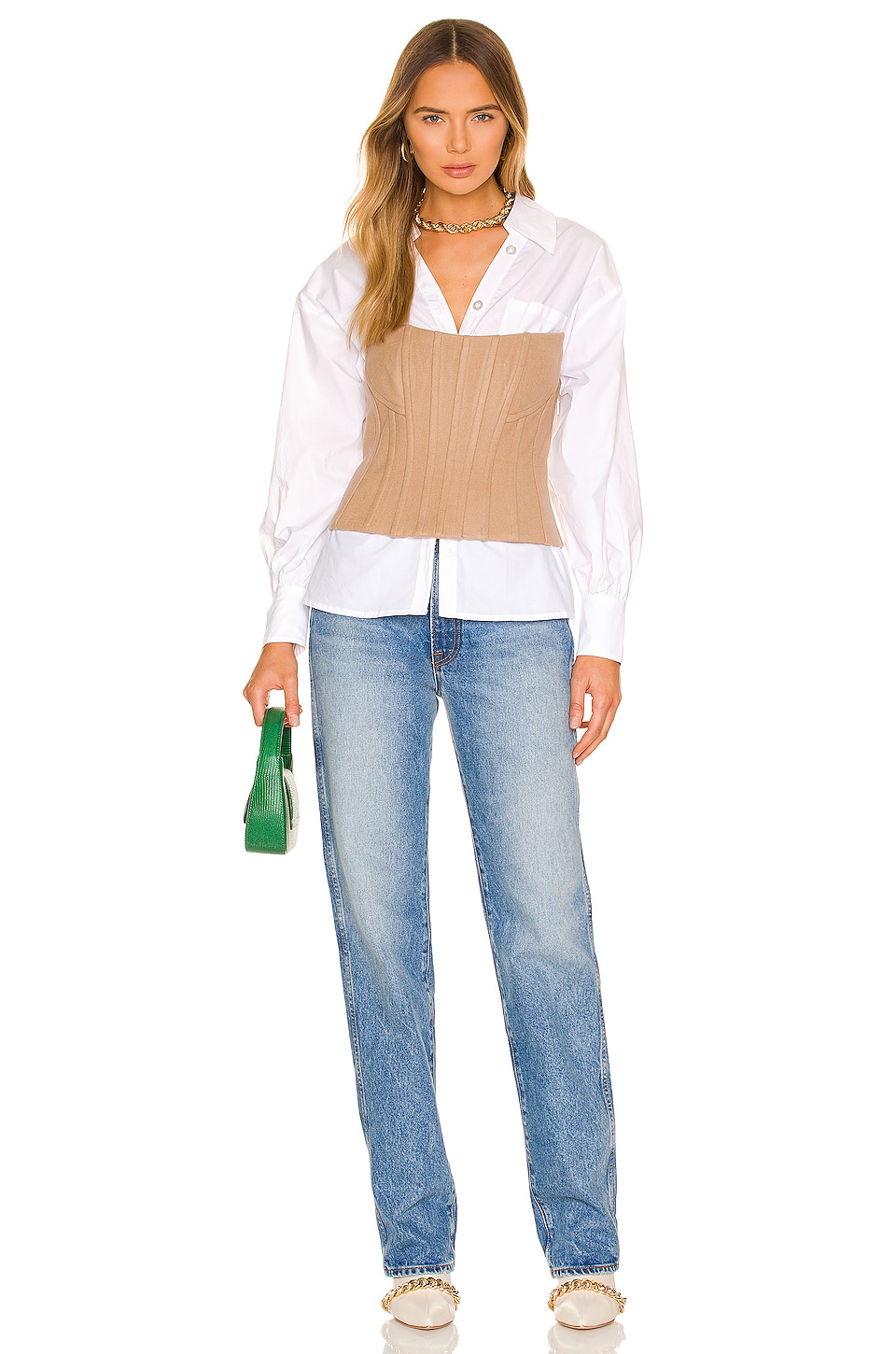 トップス RONE PARC 2way spangle bustier CARVSTORE LPA Maddalena Corset in Camel | REVOLVE