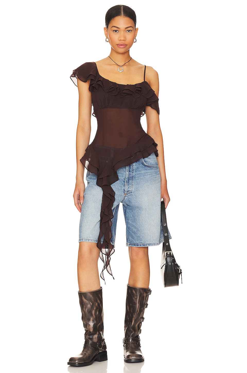 Jess Flounce Scarf Top - Thumbnail 1