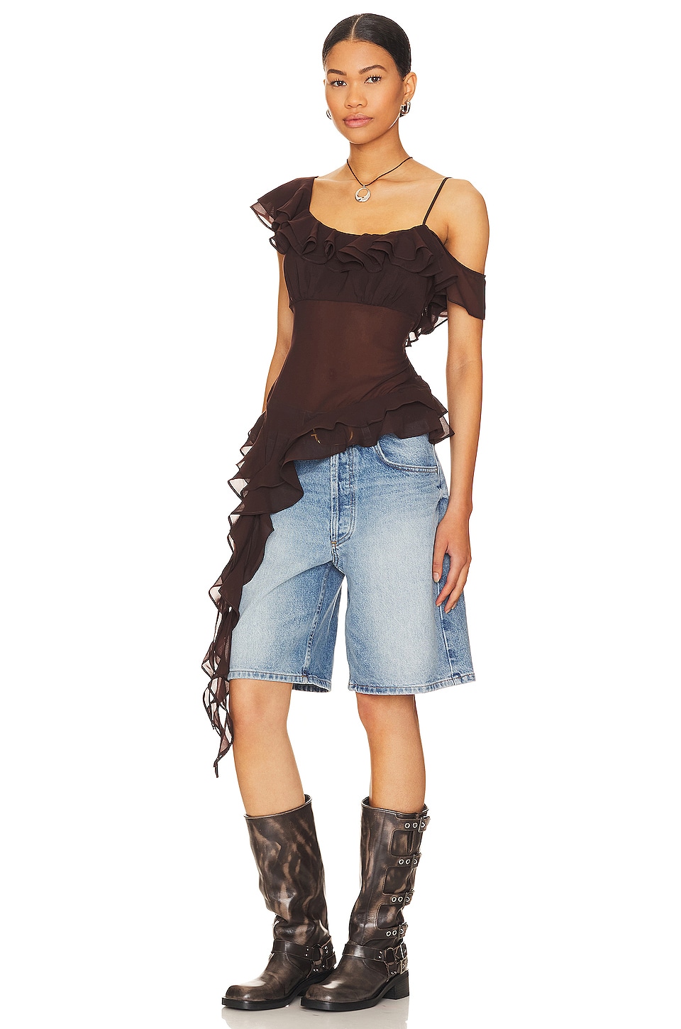 Jess Flounce Scarf Top - Thumbnail 3