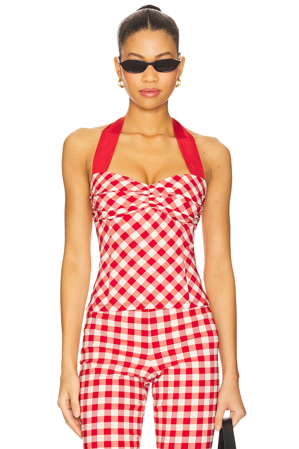 LPA Lizzie Top in Red Gingham Print | REVOLVE