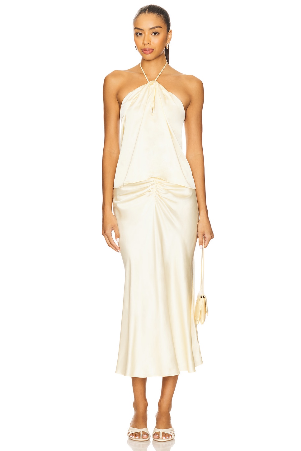 lpa halter tie dress Show Me Your Mumu Jasmine Halter Mini Dress in Ivory