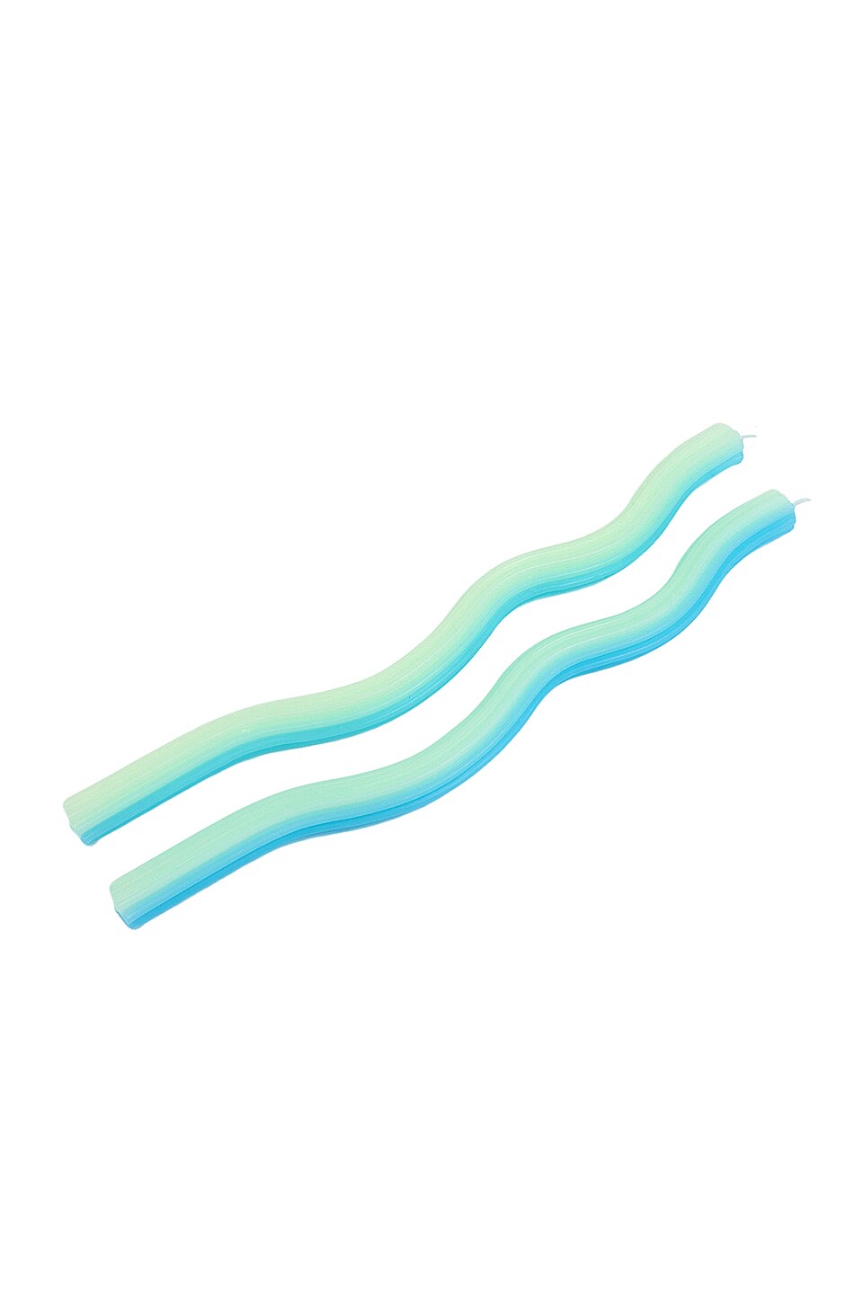 54 Celsius Set of 2 Wiggle Candles in Mint & Light Blue