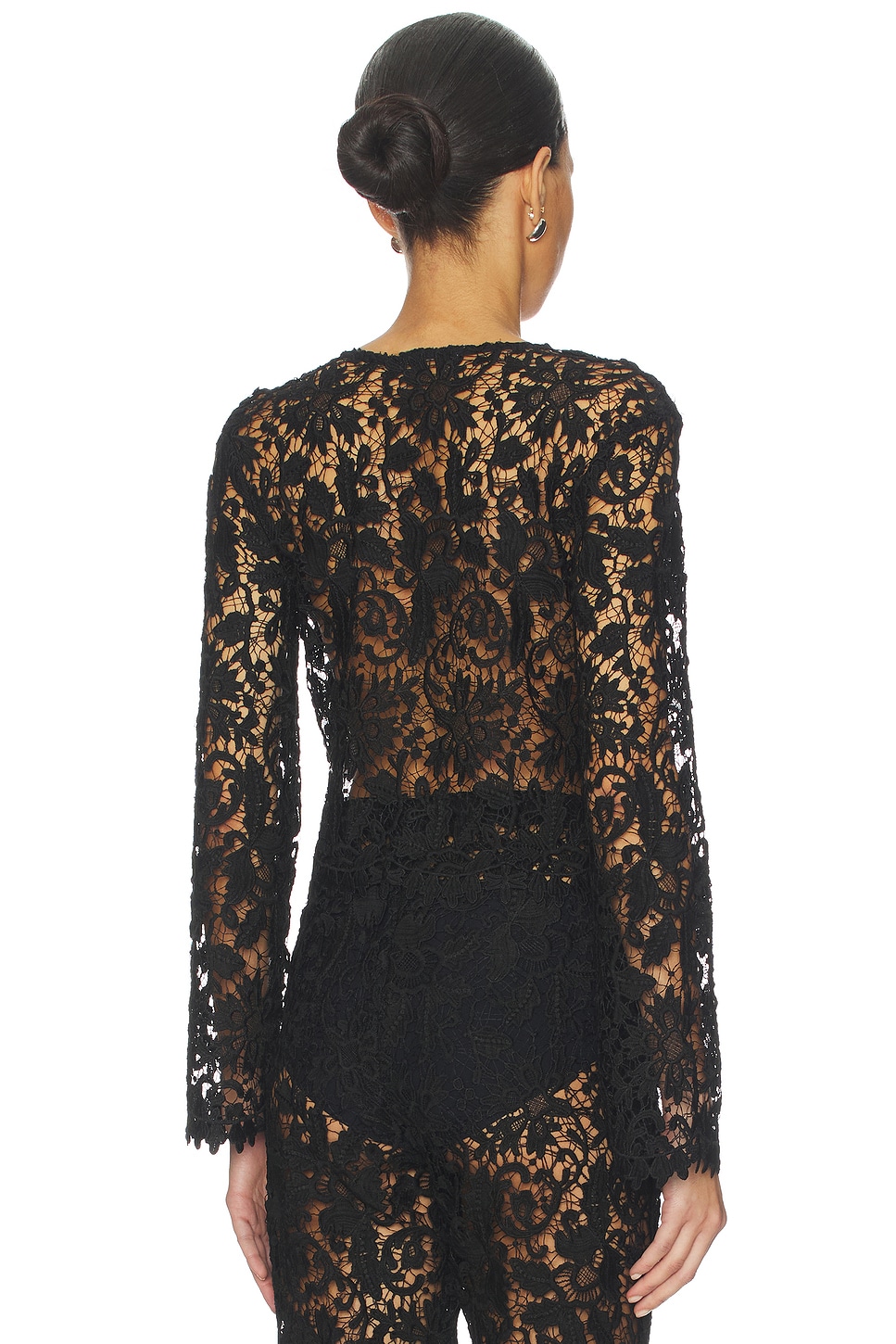 La Porte Coco Lace Cardigan in Black | REVOLVE