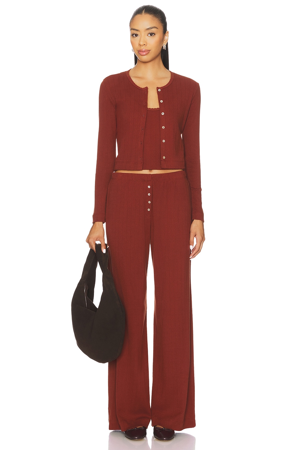Pointelle Crop Cardigan