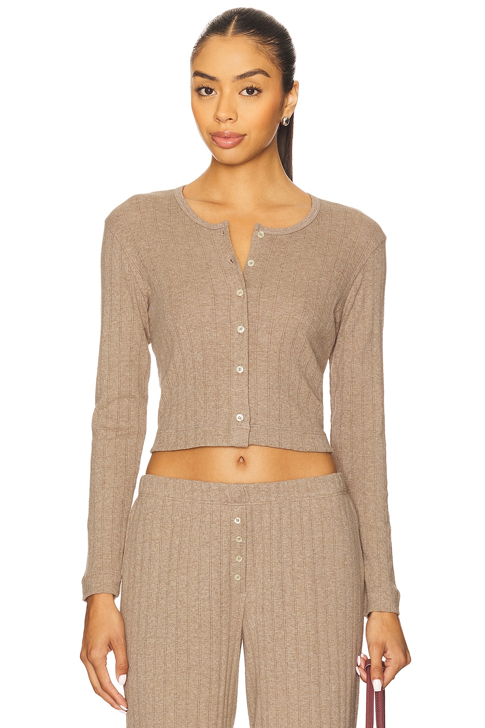 Pointelle Crop Cardigan