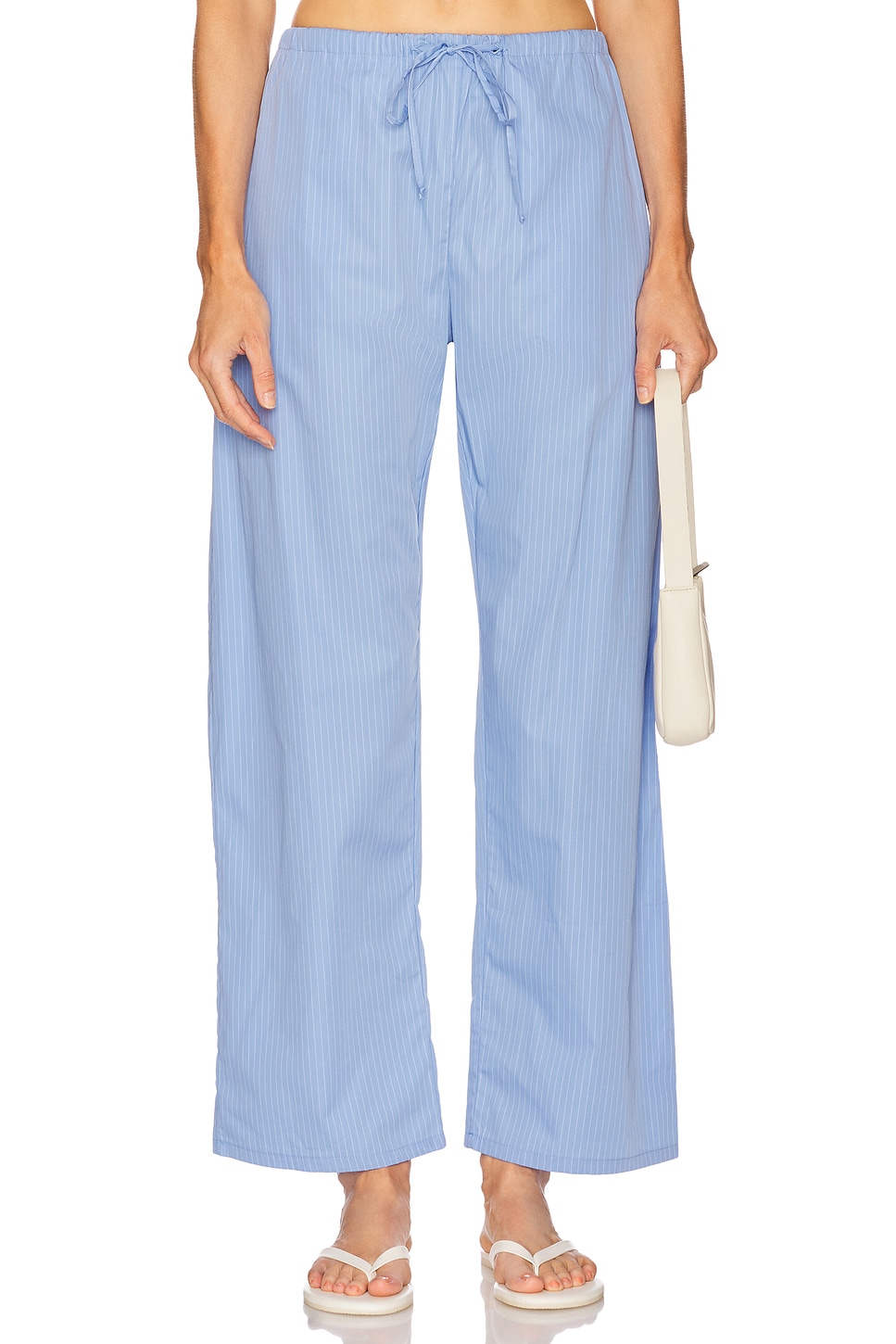 LESET Yoshi Drawstring Pant in Ocean & Parchment Stripe | REVOLVE