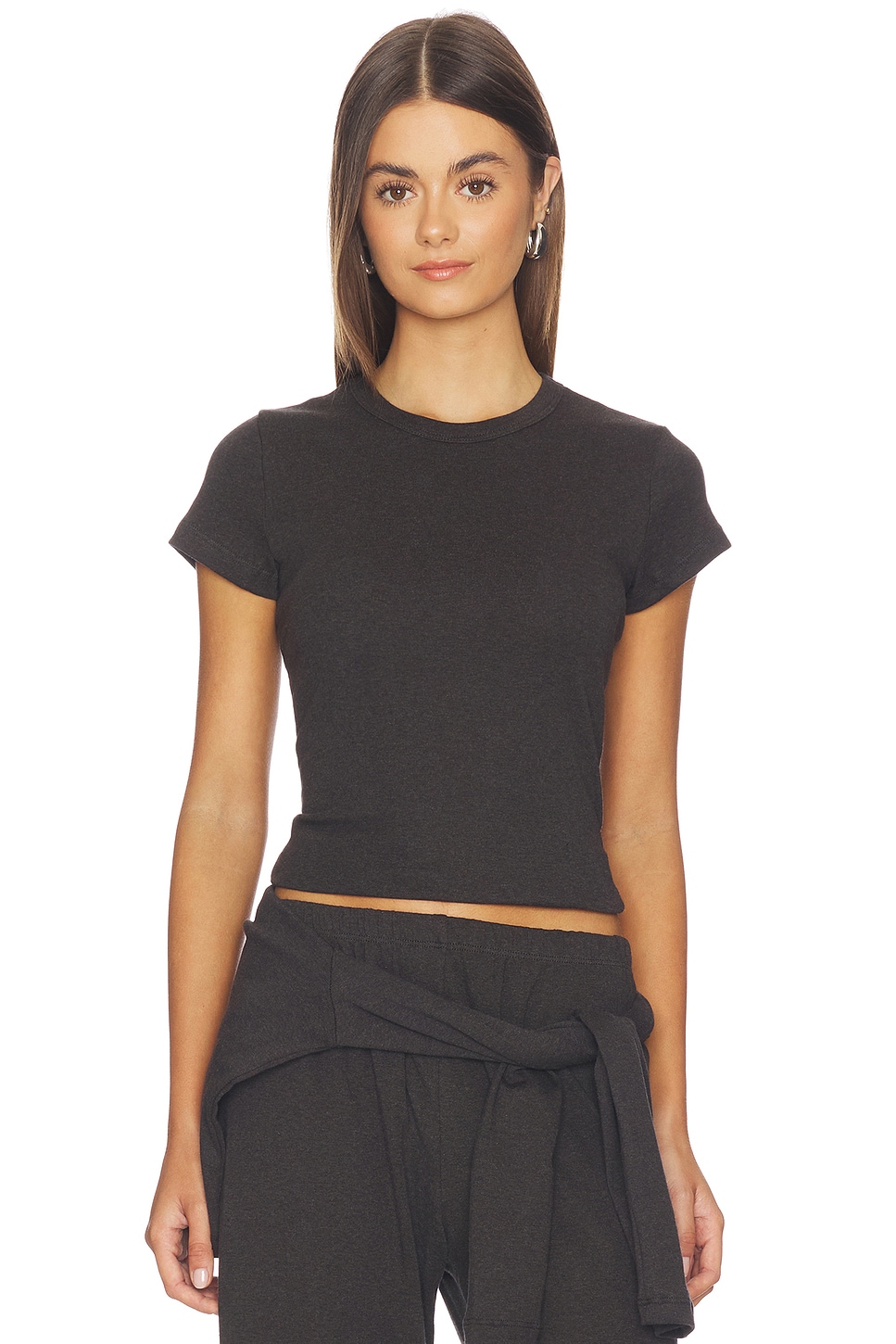 LESET Nando Slim Fit Tee in Chocolate Melange | REVOLVE