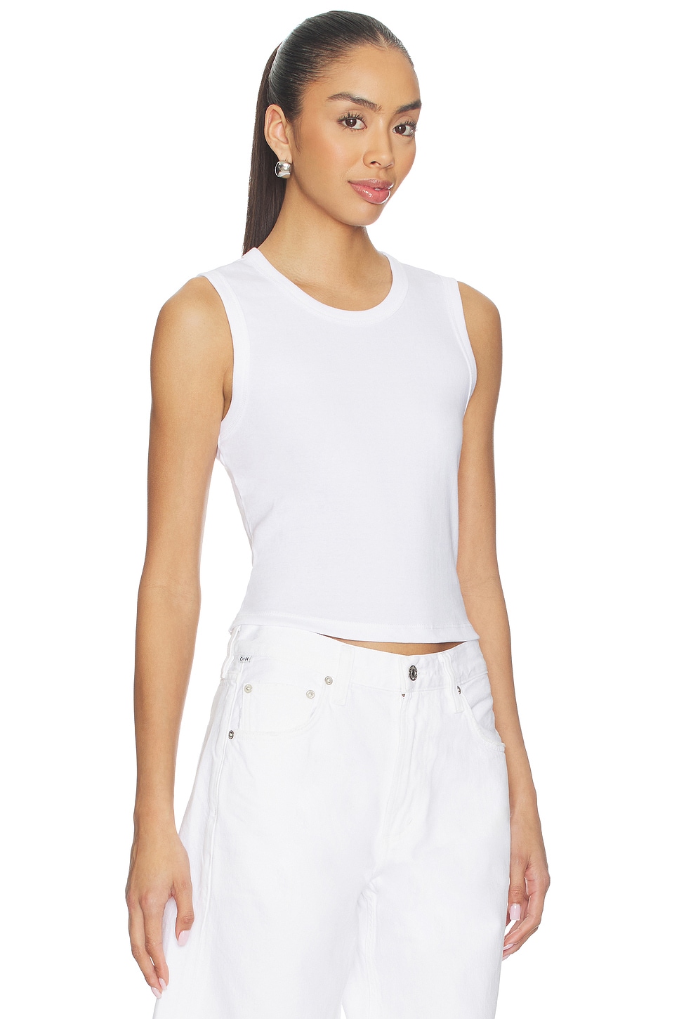 LESET Nando Sleeveless Crew in White | REVOLVE