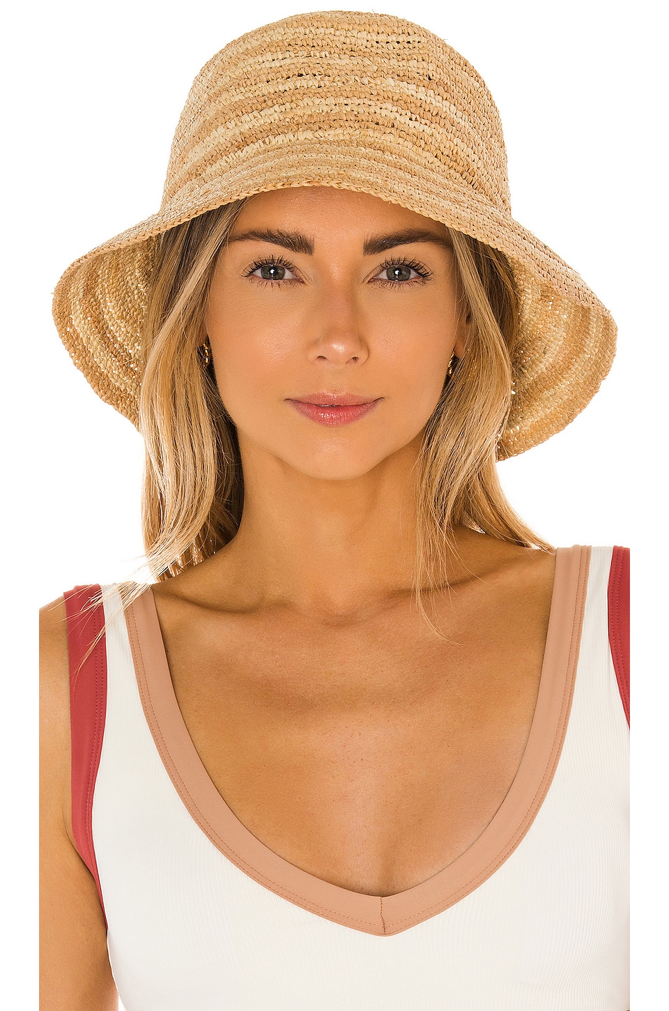 L*SPACE Isadora Hat in Natural Stripe