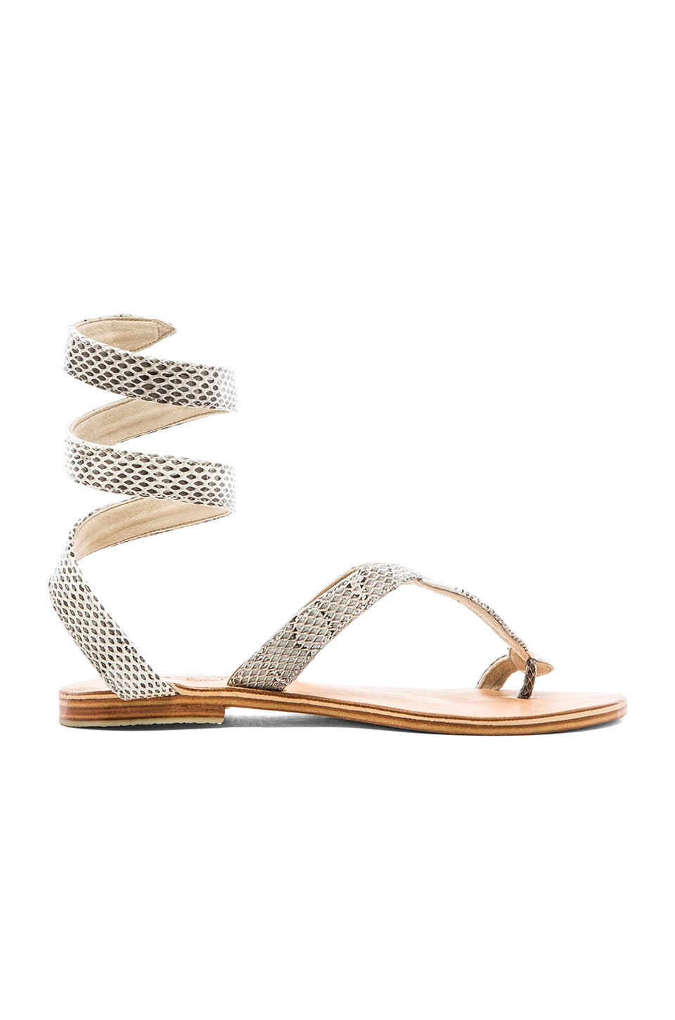 LSPACE by Cocobelle Snake Wrap Sandal in Natural | REVOLVE